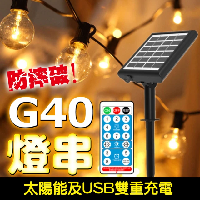【Innatures】太陽能LED燈串(太陽能LED燈串 裝飾燈 G40燈串 露營燈串)