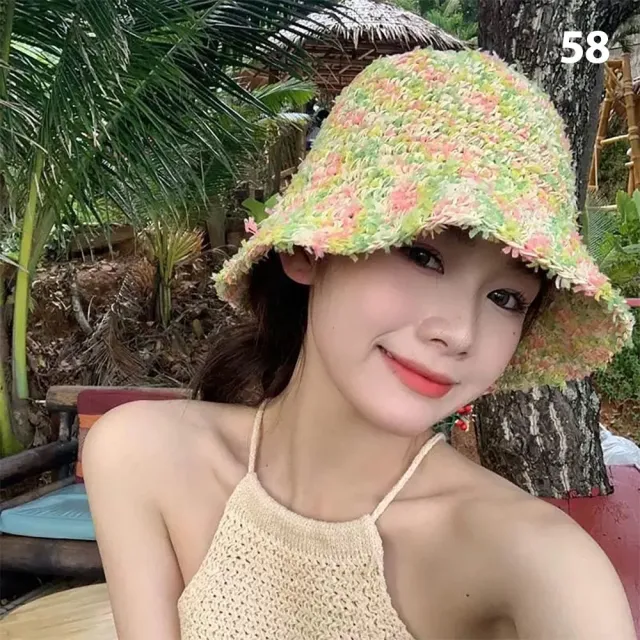 【SeasonsBikini】春夏百搭防曬編織草帽(草帽摺疊空頂)