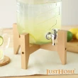 【Just Home】派對玻璃果汁飲料桶3.5L附台灣製木架(飲料桶 果汁桶 派對桶 茶桶)