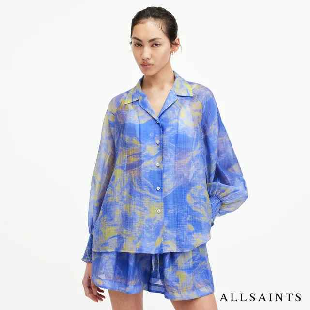 【ALLSAINTS】ISLA INSPIRAL 寬鬆輕盈微透膚印花襯衫 W018PA(寬鬆版型)