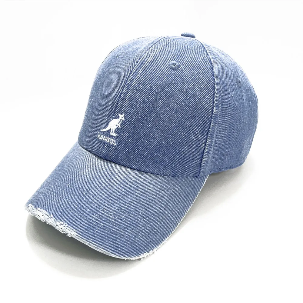 【KANGOL】DENIM 水洗刷破棒球帽(雙11限定 1111 藍色)