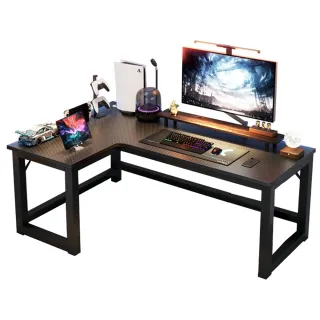【Quality 聚家】180×120×75公分L型碳纖維色轉角桌(轉角桌/L型桌/轉角電腦桌/電競桌/工作桌)