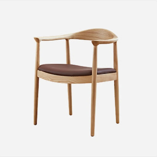 E-home 2入組 菲朵北歐實木腳造型餐椅 2色可選(戶外