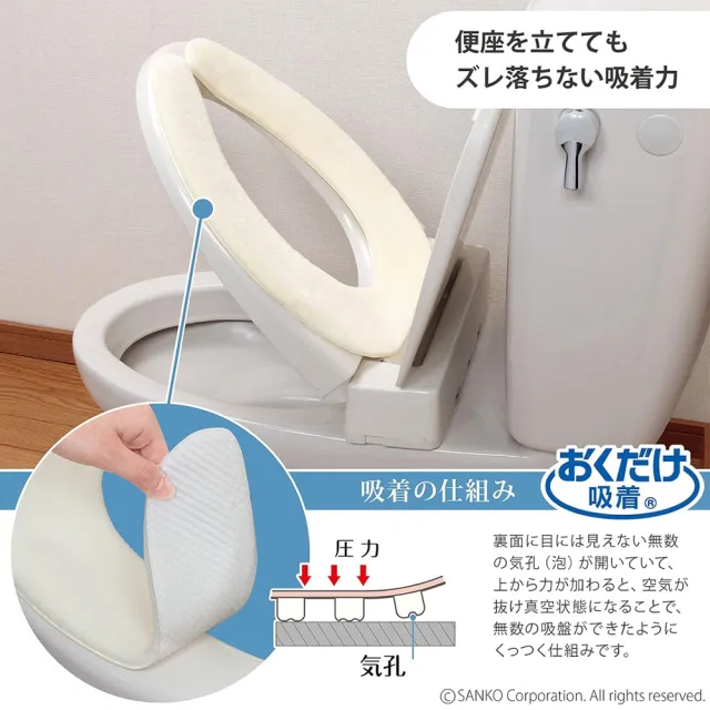 【Sanko】日本製 消臭馬桶坐墊貼 素色(柔軟型)