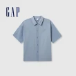 【GAP】男裝 Logo亞麻翻領短袖襯衫-多色可選(464288&461256&885844)