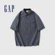 【GAP】男裝 Logo亞麻翻領短袖襯衫-多色可選(464288&461256&885844)