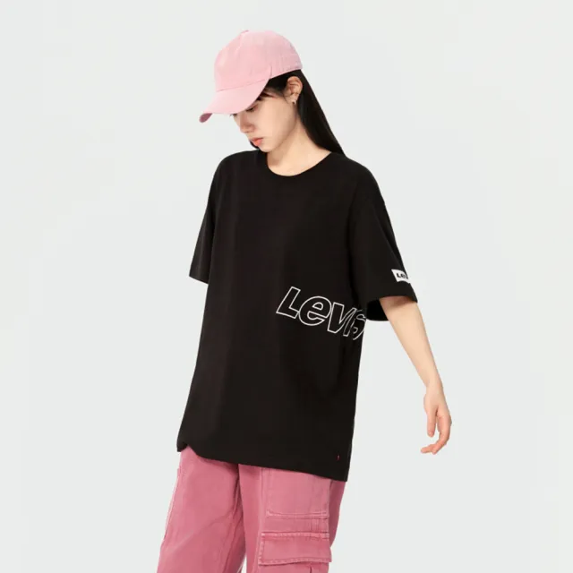 【LEVIS 官方旗艦】男女同款 側身LOGO短袖Tee / 190G舒適面料 熱賣單品 000S3-0000