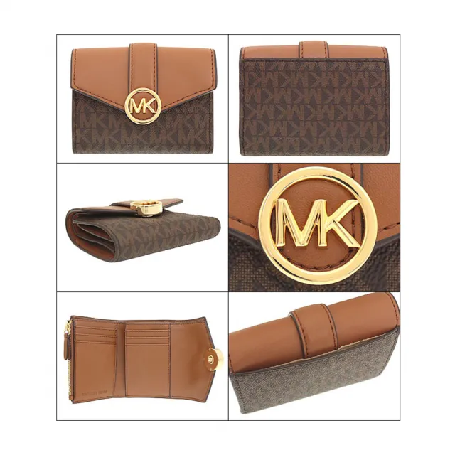 【Michael Kors】Carmen系列防刮皮革三折式中夾(35S2GNMF6L/35S2GNMF8B)