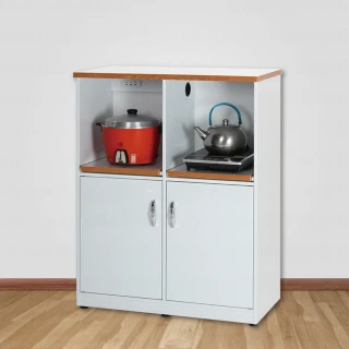 【Miduo 米朵塑鋼家具】2.8尺兩門兩拉盤塑鋼電器櫃（附插座）