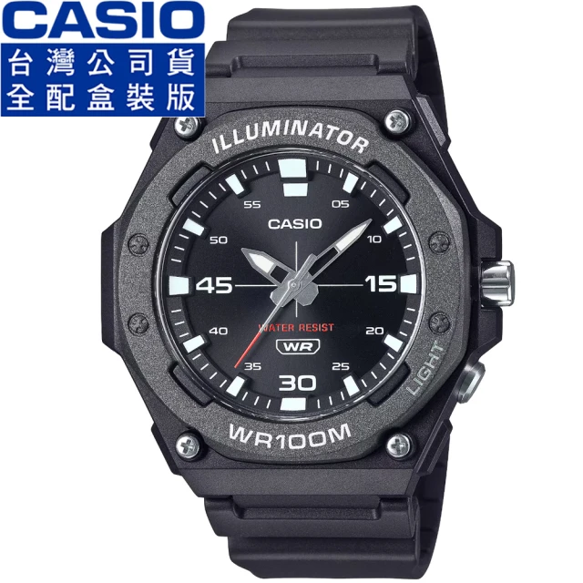 CASIO 卡西歐 卡西歐運動指針膠帶錶-黑色(MW-620H-1A 全配盒裝版)