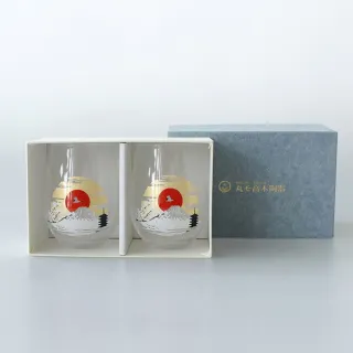 【小樽漁場】清涼感富士山自由玻璃杯一對套裝(隨溫度變化 日本製造)