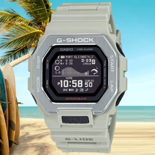 【CASIO 卡西歐】G-SHOCK 藍牙連線 米色沙灘 方形電子腕錶(GBX-100-8)