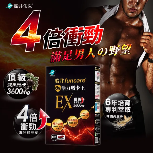 【funcare 船井生醫】6X活力瑪卡王膠囊EX 40顆/盒x6