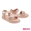【A.S.O 阿瘦集團】BESO柔軟羊皮抽皺軟Q涼鞋(三色任選)