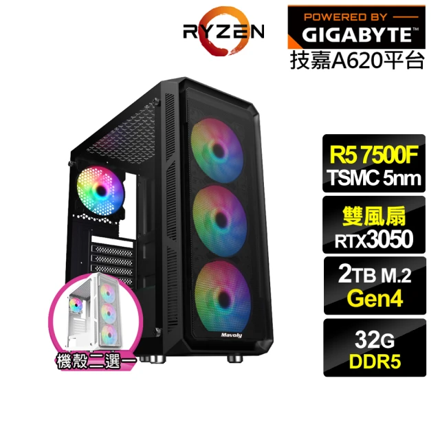 技嘉平台 R5六核GeForce RTX 3050{冰風暴G