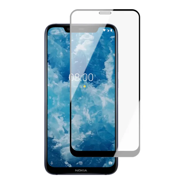 Nokia 8.1 保護貼 日本AGC買一送一 全覆蓋黑框鋼化膜(買一送一 Nokia 8.1 保護貼)