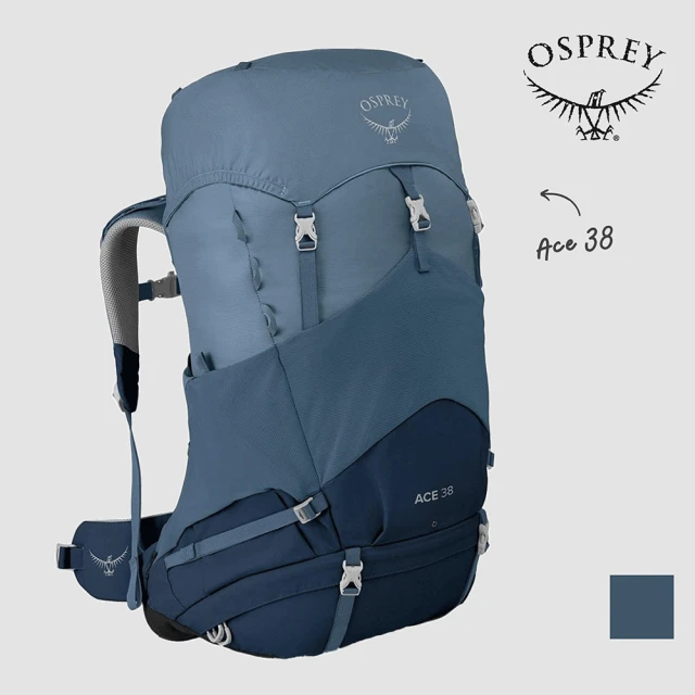 【Osprey】Ace 38 登山背包 兒童/青少年 丘陵藍(專門為6-11歲小朋友設計的戶外健行登山背包)