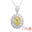 【DOLLY】0.50克拉 GIA艷濃黃彩鑽18K金鑽石項鍊