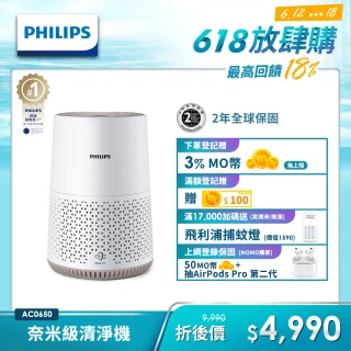 【Philips 飛利浦】奈米級空氣清淨機(AC0650)