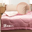 【Carolan】台灣製可水洗羽絲絨被 撞色系列-買就送同色系枕套(買一送一)