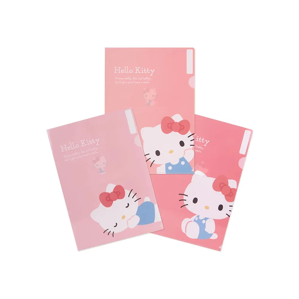 【SANRIO 三麗鷗】新生活系列 文件夾組 三入 Hello Kitty 凱蒂貓 學校