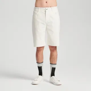 【EDWIN】男裝 冰河玉斜紋 迦績JERSEYS 寬丹寧短褲(白色)