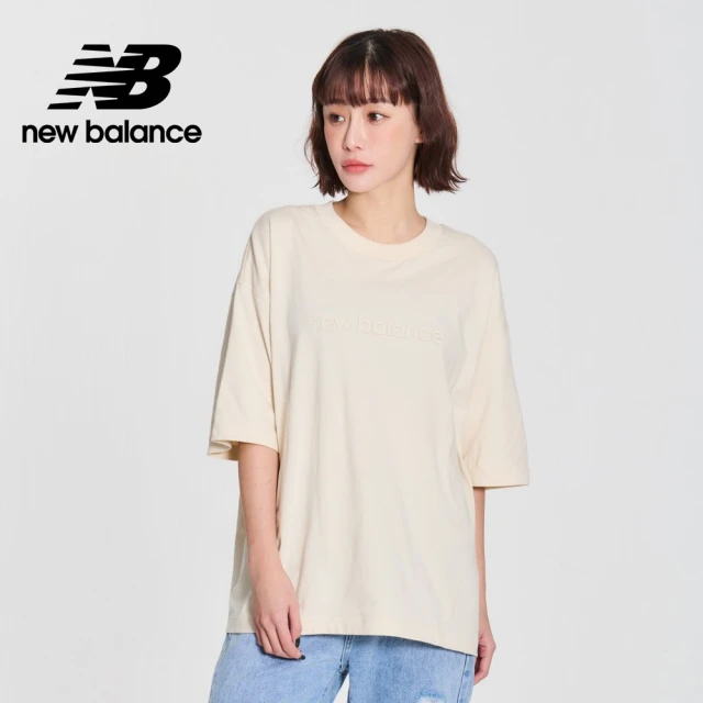 NEW BALANCE NB 寬鬆棉質短袖上衣_女性_杏色_WT41555LIN(美版 版型偏大)