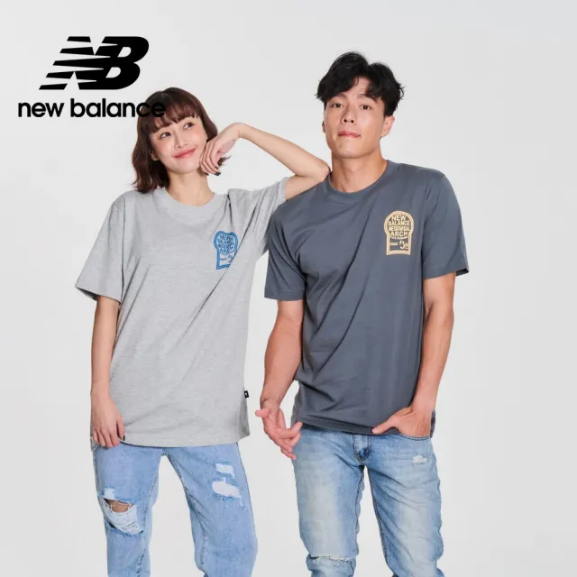 【NEW BALANCE】NB 特殊印刷插圖短袖上衣_男性_深灰色_MT41913GT(美版 版型偏大)