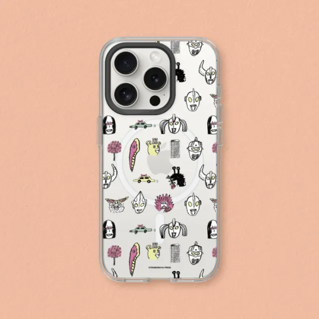 【RHINOSHIELD 犀牛盾】iPhone 14系列 Clear MagSafe兼容 磁吸透明手機殼/超人力霸王手繪圖鑑(超人力霸王)