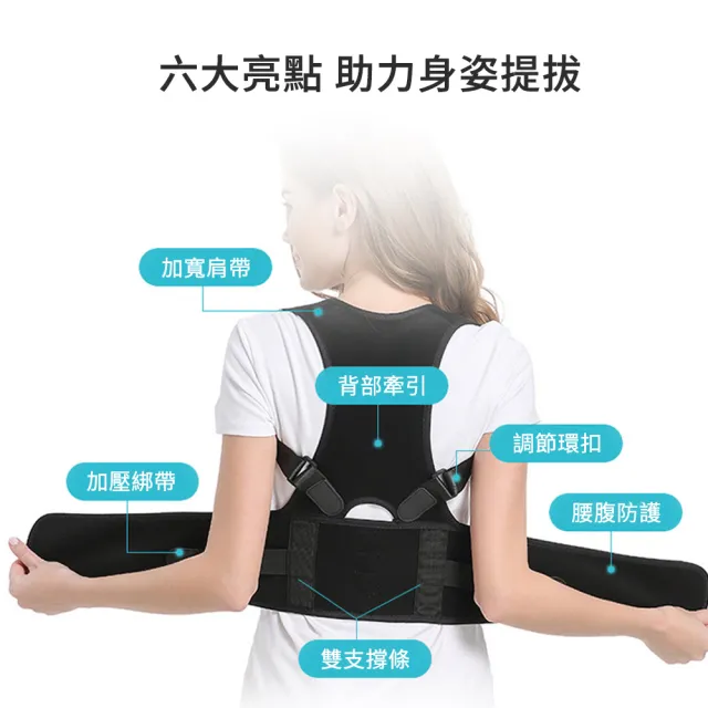 【AOAO】交叉引帶調節式護腰帶 磁石護腰 龍骨支撐矯形器 防駝背矯姿帶