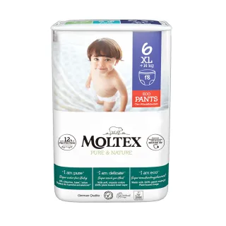 【MOLTEX 舒比】褲型無慮尿布XL-18片x1包(歐洲原裝進口嬰兒紙尿褲)