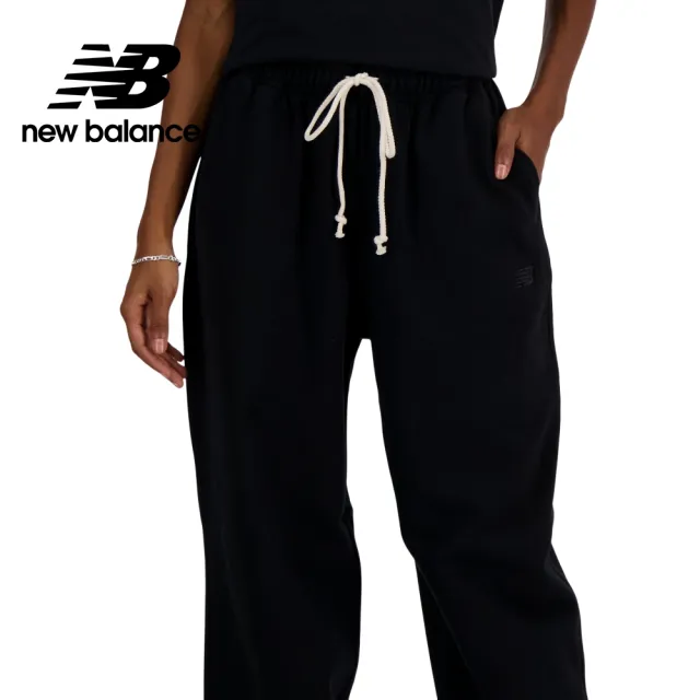 【NEW BALANCE】NB 刺繡NB鬆緊抽繩棉質長褲_AWP41513BK_女性_黑色(亞版 版型正常)