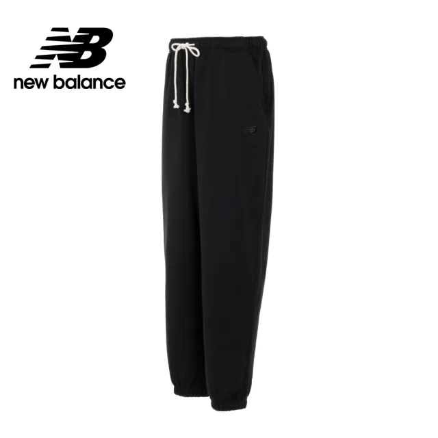 【NEW BALANCE】NB 刺繡NB鬆緊抽繩棉質長褲_AWP41513BK_女性_黑色(亞版 版型正常)