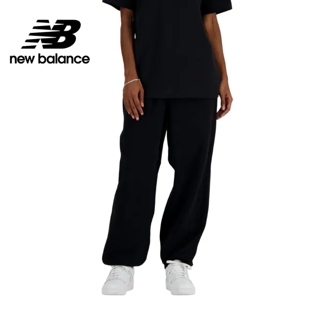 【NEW BALANCE】NB 刺繡NB鬆緊抽繩棉質長褲_AWP41513BK_女性_黑色(亞版 版型正常)