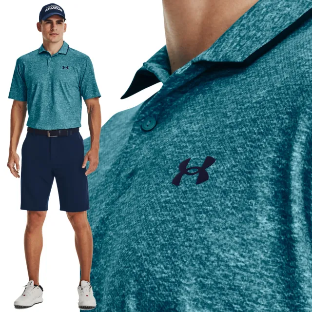 【UNDER ARMOUR】UA 男 IsoChill短袖POLO衫_1377364-433(藍綠印花)