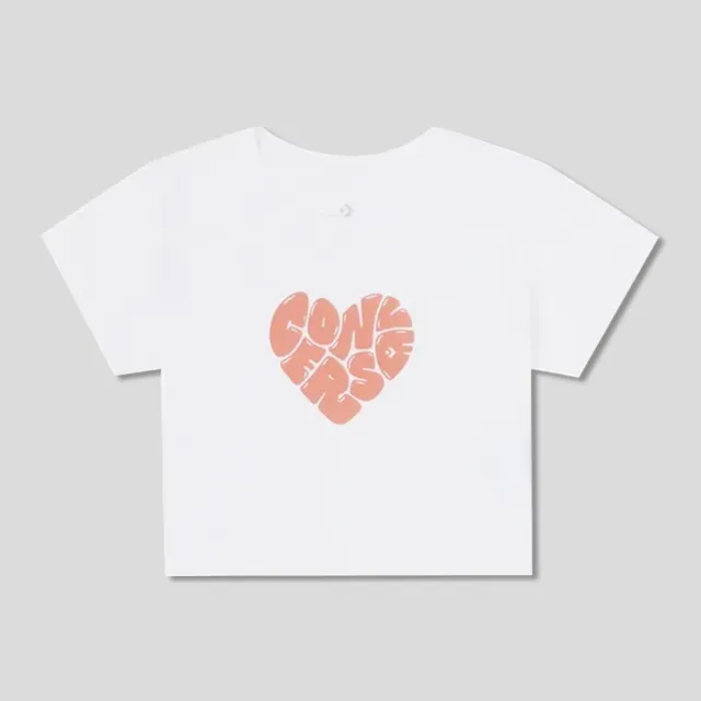 【CONVERSE】COLORFUL HEART TEE 短袖上衣 女 白色(10026369-A01)