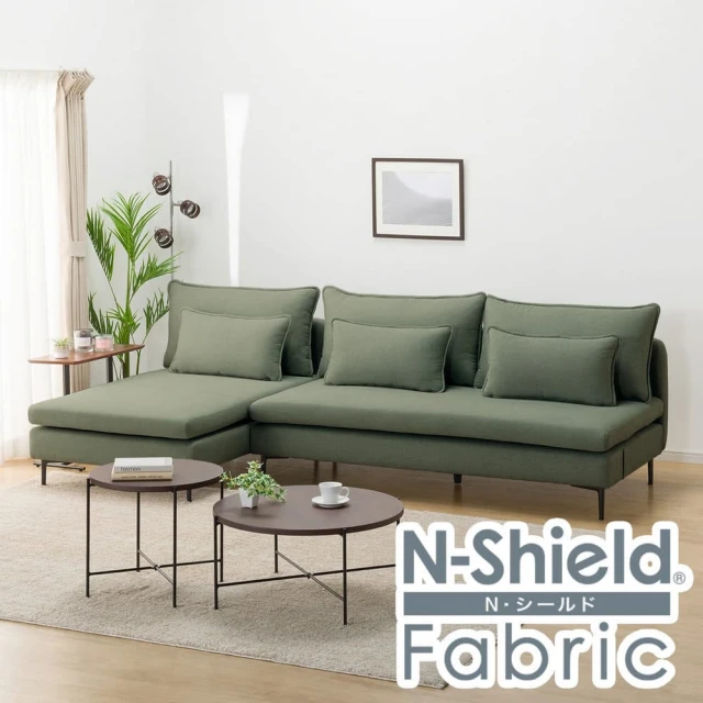 NITORI 宜得利家居NITORI 宜得利家居 ◎耐磨耐刮 防潑水貓抓布 布質L型無扶手沙發 MS01 N-S布 AQ-YGR(貓抓布)