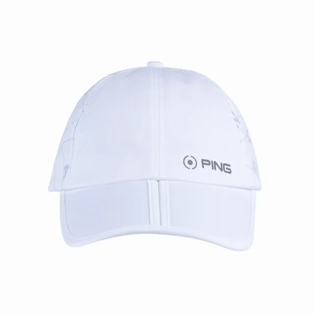 【PING】男款可折疊印花高爾夫球帽-白(GOLF/高爾夫配件/PQ24101-87)