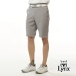 【Lynx Golf】男款四面彈性布料材質基本款素面造型山貓繡花平口休閒短褲(三色)