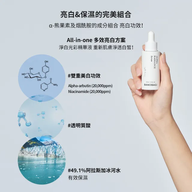 【BANOBAGI】淨白光彩精華液 30ml(通過皮膚刺激性測試)