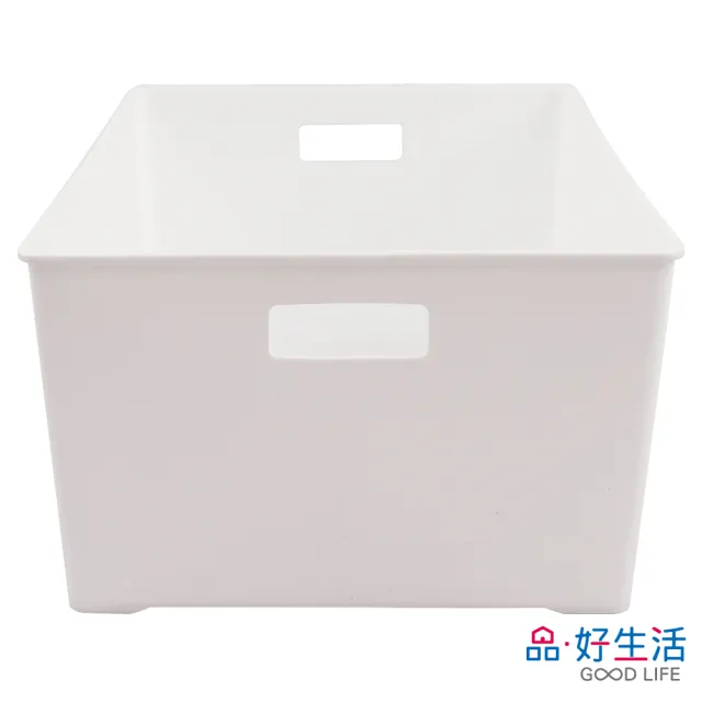 【GOOD LIFE 品好生活】日本製 純白箱型雙耳收納籃/整理箱（19x26cm）(日本直送 均一價)