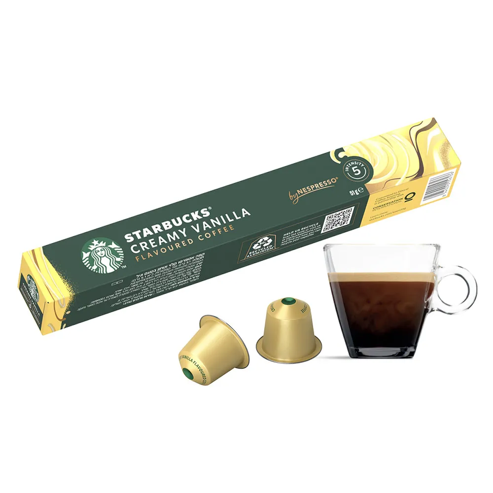【STARBUCKS 星巴克】香草風味咖啡膠囊10顆/盒(適用於Nespresso膠囊咖啡機)