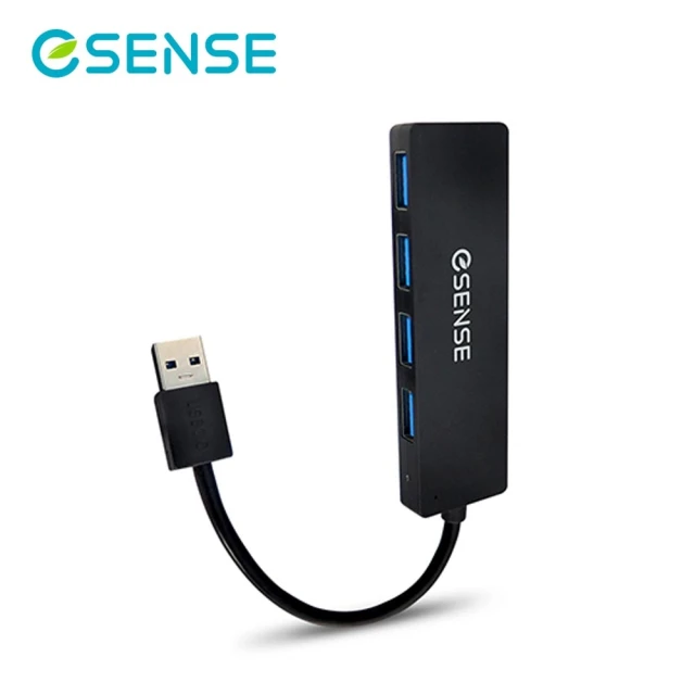 ESENSE 逸盛 高速傳輸4埠USB3.0 HUB-黑