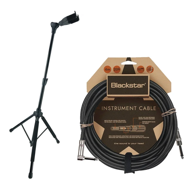 JYC Music GS-200B吉他架+Blackstar 6m 樂器導線-直L接頭(限量組合優惠)