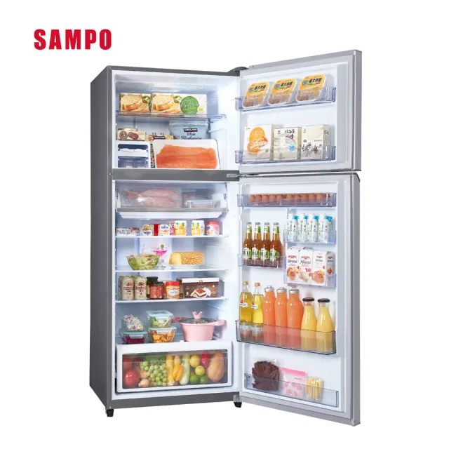 【SAMPO 聲寶】星美滿535公升一級能效極光鈦銅板系列變頻雙門冰箱(SR-C53D-S9)