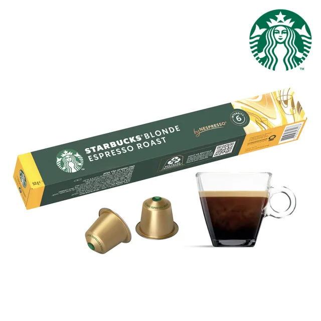 【STARBUCKS 星巴克】黃金烘焙咖啡膠囊10顆/盒(適用於Nespresso膠囊咖啡機)