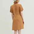 【OUWEY 歐薇】休閒半開襟連身洋裝(桔色；XS-M；3242397028)