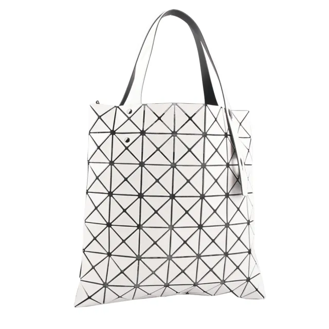 【ISSEY MIYAKE 三宅一生】BAO BAO PRISM 7X7 亮面手提包(白色)