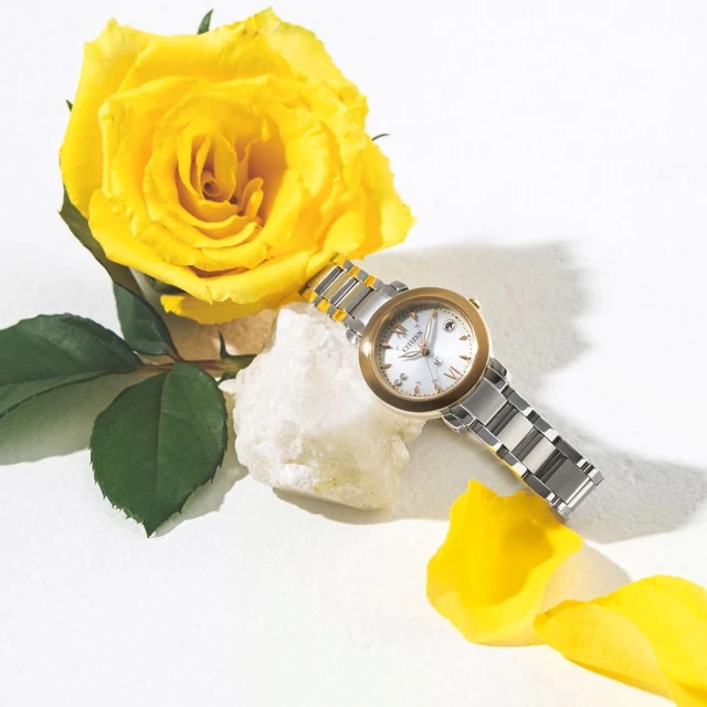 CITIZEN 星辰 XC系列 African Roses聯名 限量 鈦金屬 光動能電波女錶27mm(ES9447-51A)