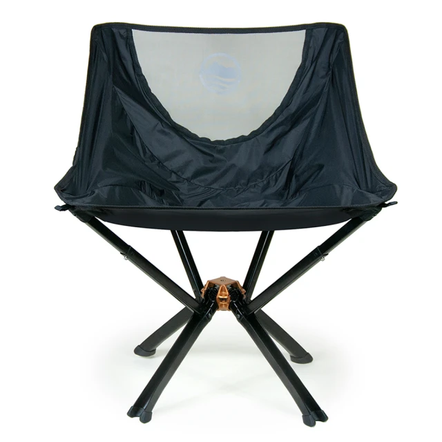 【CLIQ】官方直營 免組裝輕量鋁合金露營椅-經典黑(戶外折疊椅 月亮椅/ 釣魚 野餐 登山 野營 排隊適用)